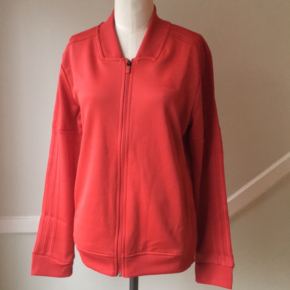ADIDAS Tricot Active Zip Jacket Orange Retro Size Medium New